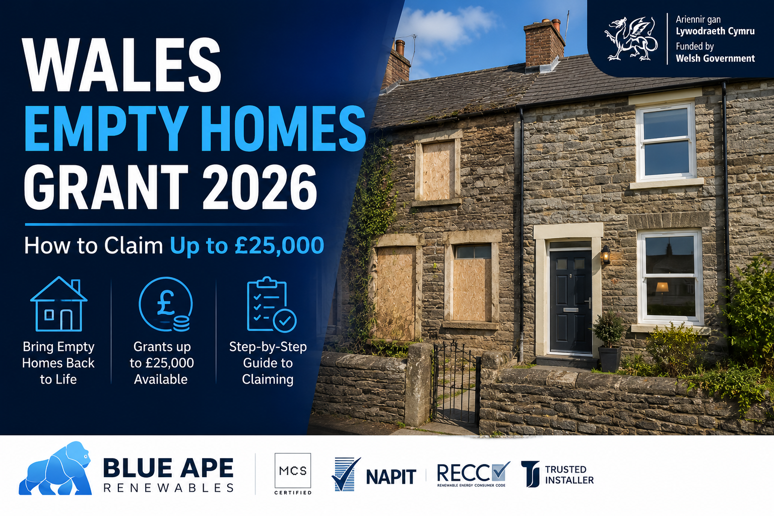 Wales Empty Homes Grant 2026: How to Claim Up to £25,000