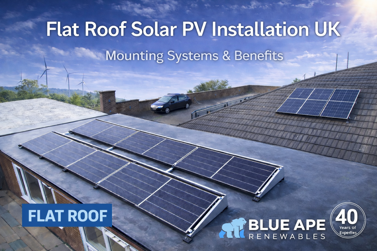 Flat Roof Solar PV Installation UK | Mounting Systems & Benefits | Blue Ape