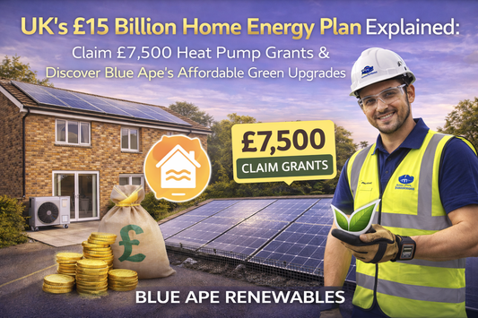 UK’s £15 Billion Home Energy Plan Explained: Claim £7,500 Heat Pump Grants & Discover Blue Ape’s Affordable Green Upgrades