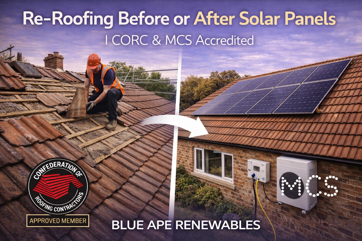 Re-Roofing Before or After Solar Panels | CORC & MCS Accredited | Blue Ape