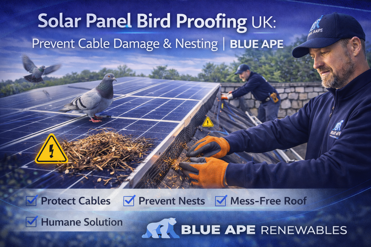 Solar Panel Bird Proofing UK: Prevent Cable Damage & Nesting | Blue Ape