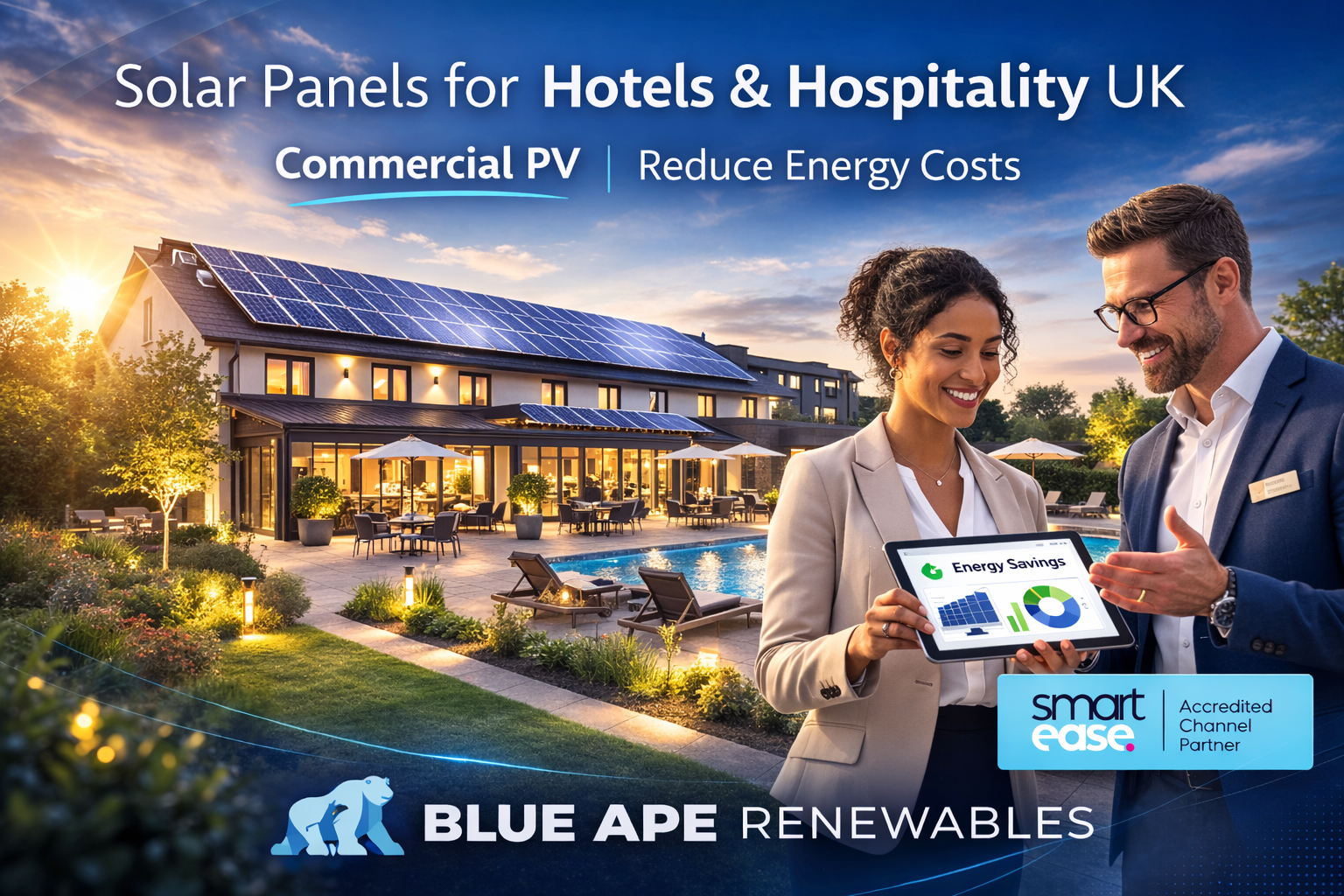 Solar Panels for Hotels & Hospitality UK | Commercial PV | Blue Ape