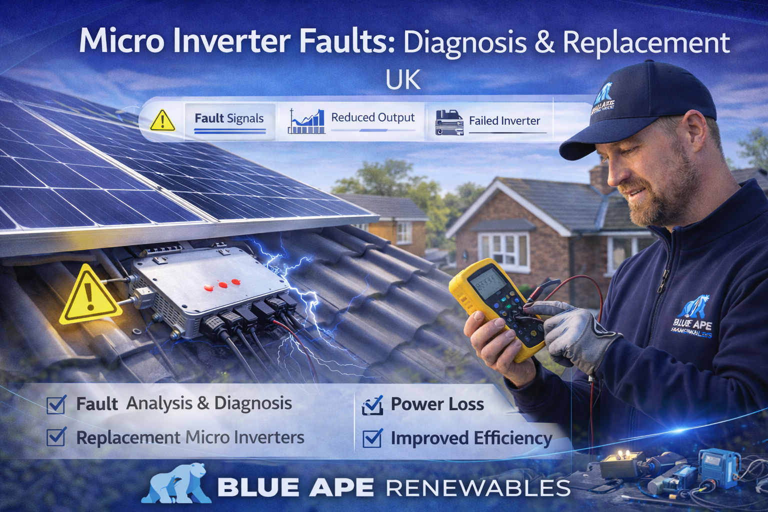 Micro Inverter Faults: Diagnosis & Replacement UK | Blue Ape Renewables