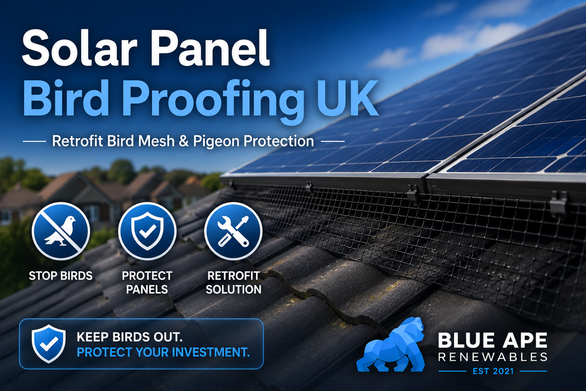 Solar Panel Bird Proofing UK | Retrofit Bird Mesh & Pigeon Protection