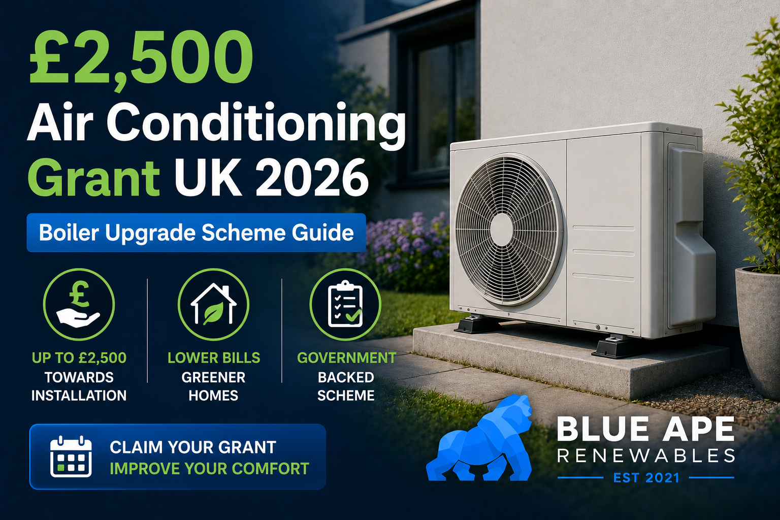 £2,500 Air Conditioning Grant UK 2026 | Boiler Upgrade Scheme Guide