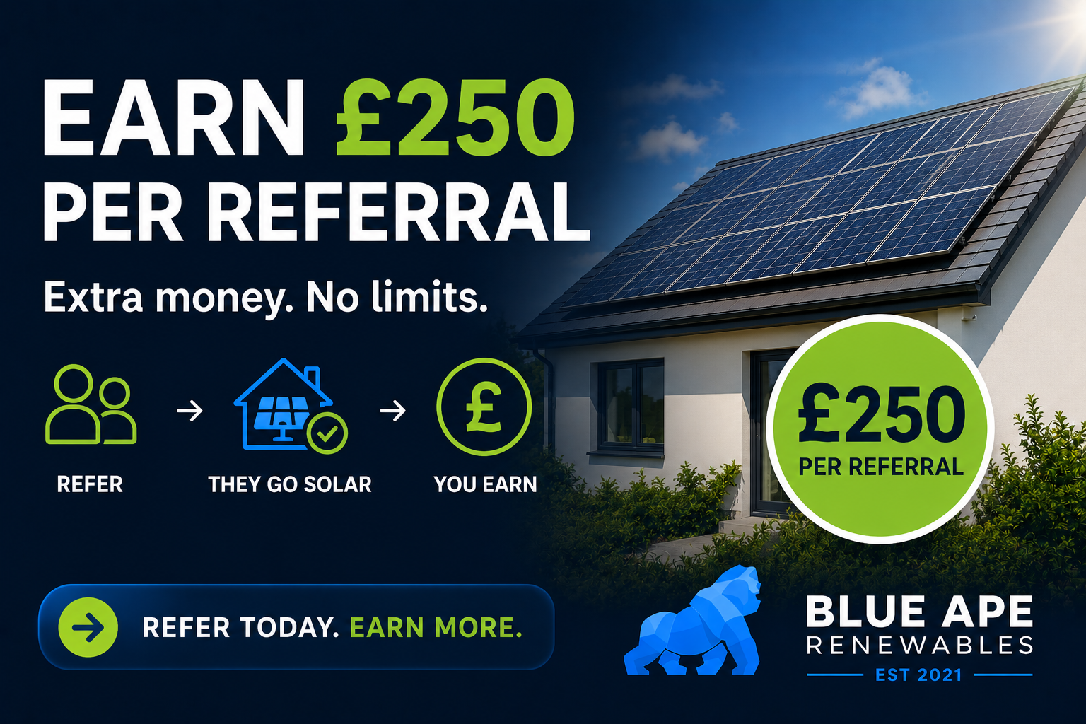 How to Make Extra Money in the UK: Earn £250 Per Referral with Blue Ape Renewables