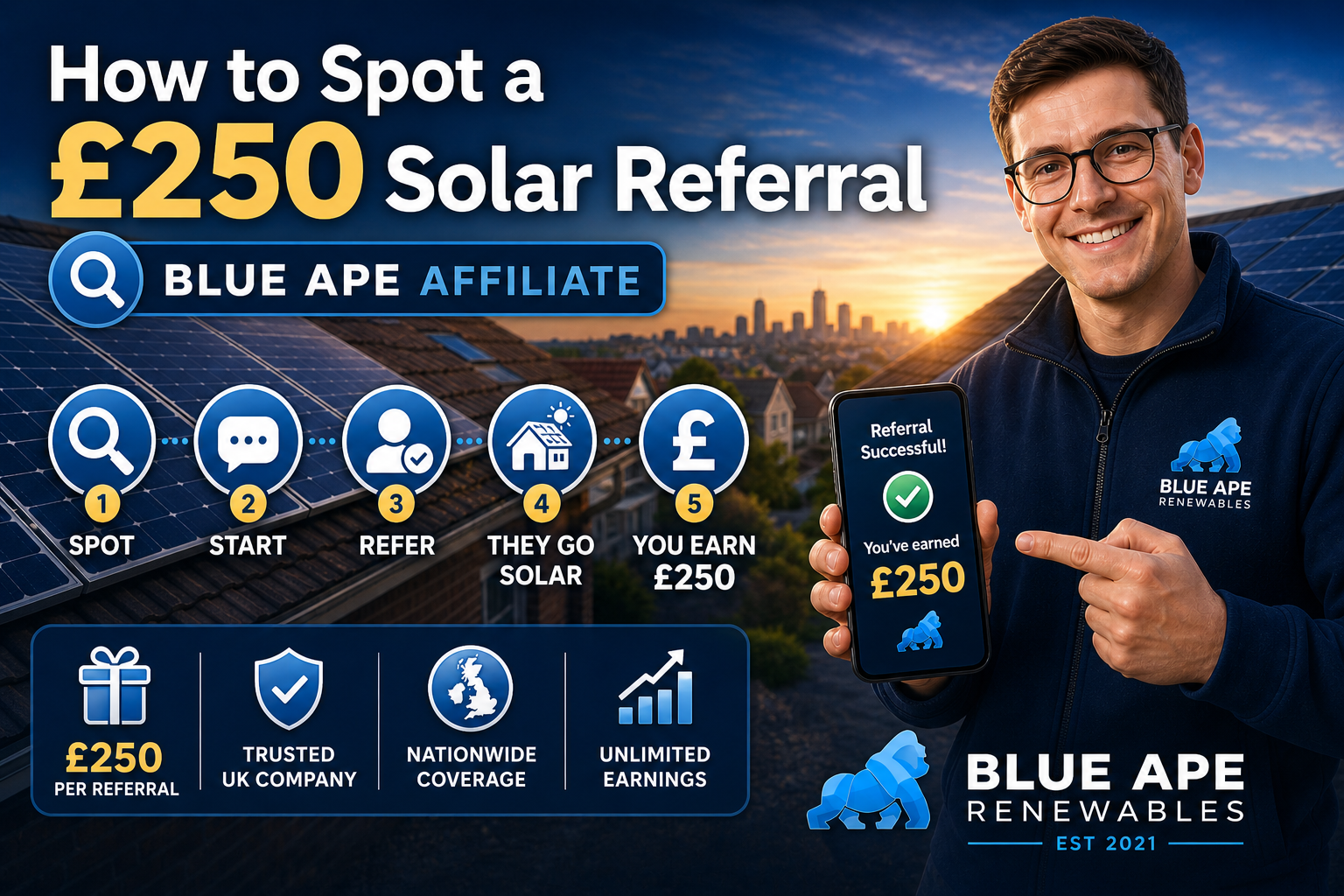 How to Spot a £250 Solar Referral | Blue Ape Affiliate